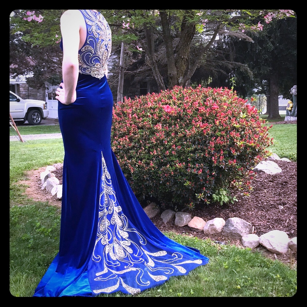 Tiffany royal blue formal dress - winter formal